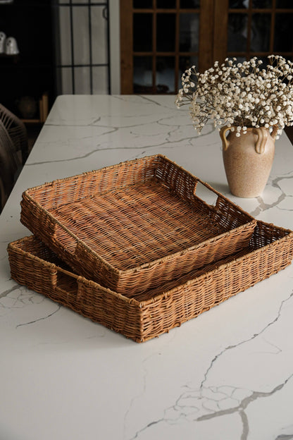Maeve Hand-Woven Rattan Tray