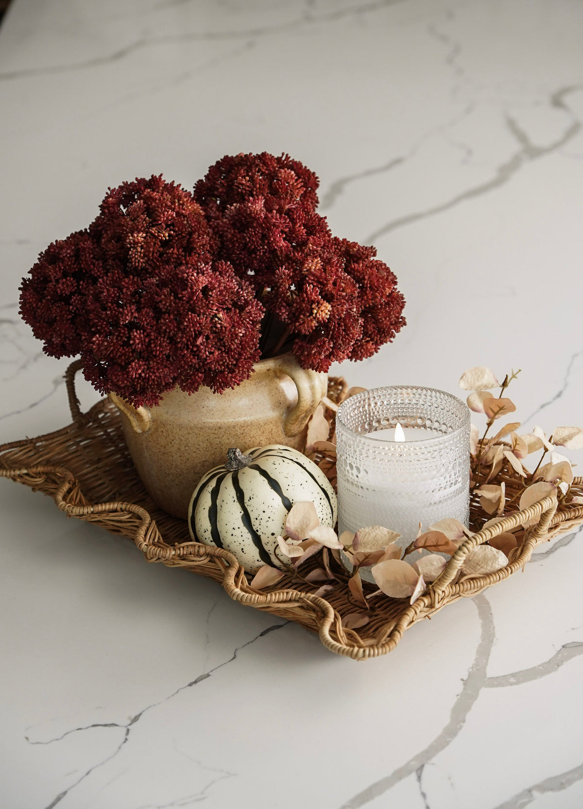 Scalloped Rattan Nesting Trays