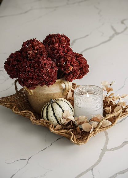 Scalloped Rattan Nesting Trays