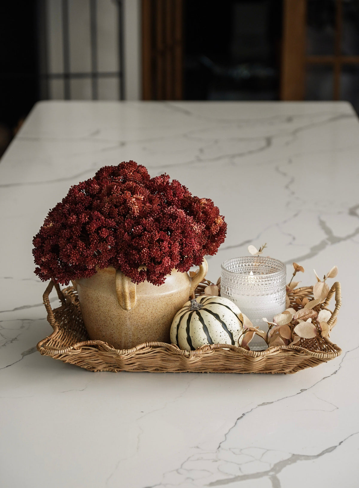 Scalloped Rattan Nesting Trays