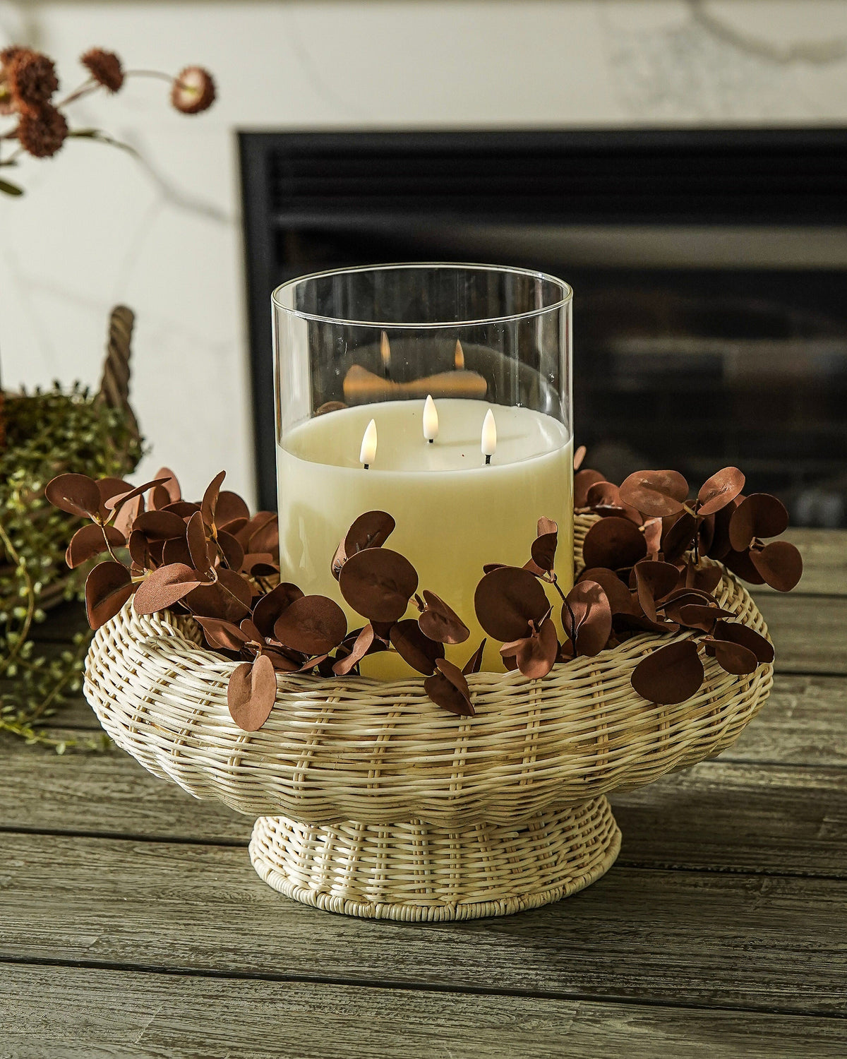 Ester Hand-Woven Rattan Pedestal