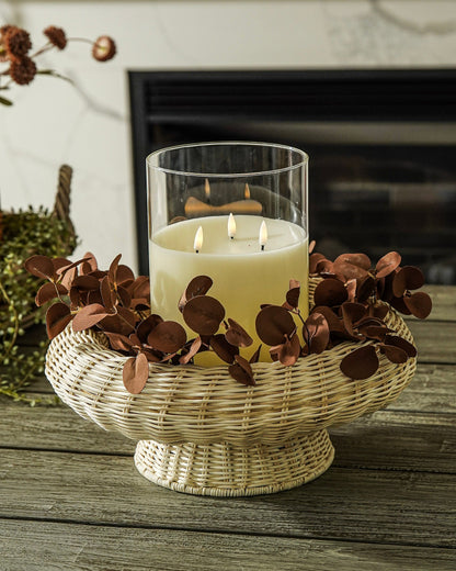Ester Hand-Woven Rattan Pedestal