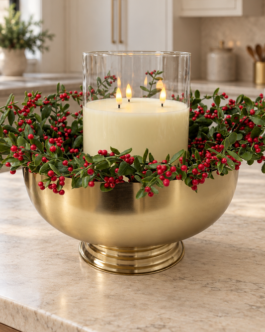 Matte Gold Metal Pedestal Bowl