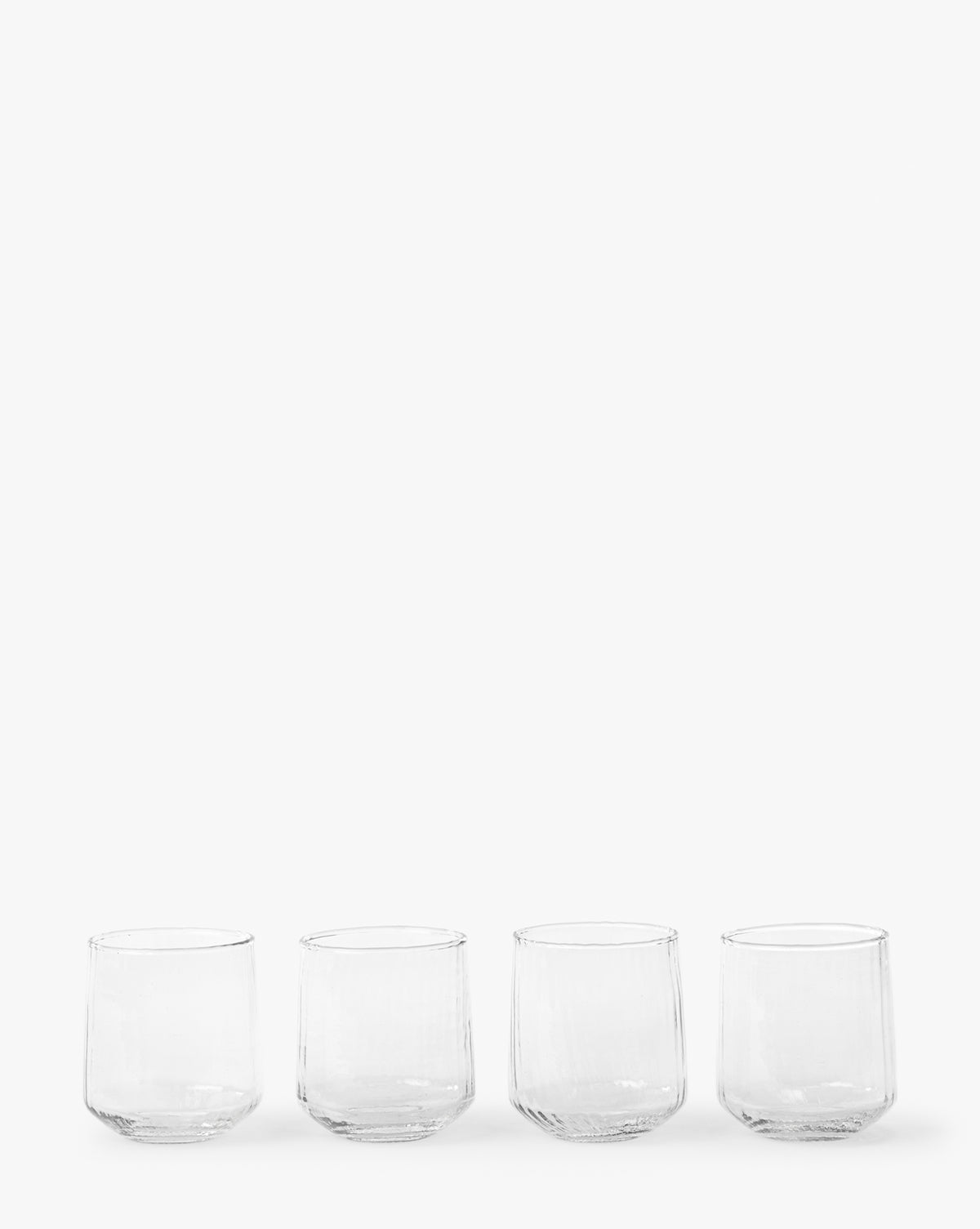 Ribbed Short Drinking Glasses (Set of 4)